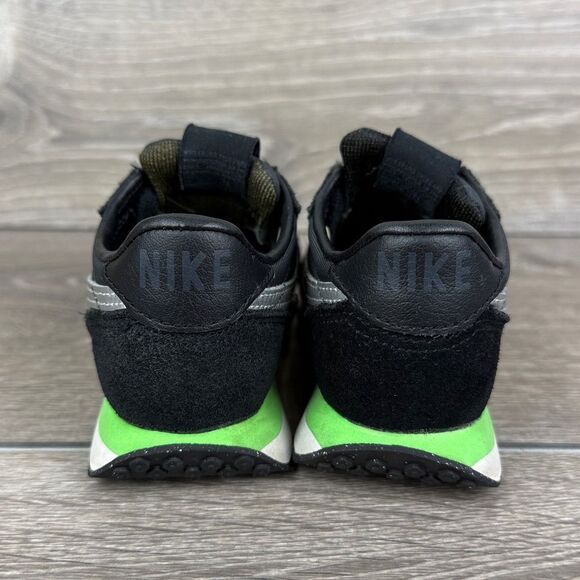 Nike Waffle Trainer 2 Toddler Boy Sz 8 Black Silver Green Low Lace Up Sneakers - Picture 4 of 10